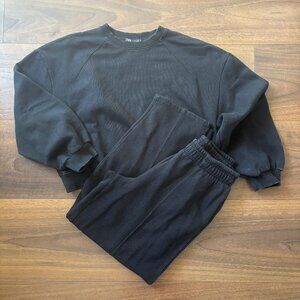 Zara Black Sweatsuit Lounge Set - Size S & M
